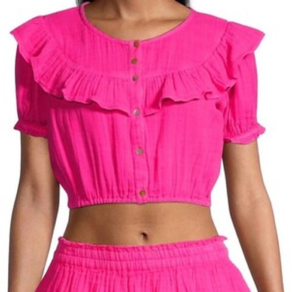 LoveShackFancy Elania cotton cropped top (T1)